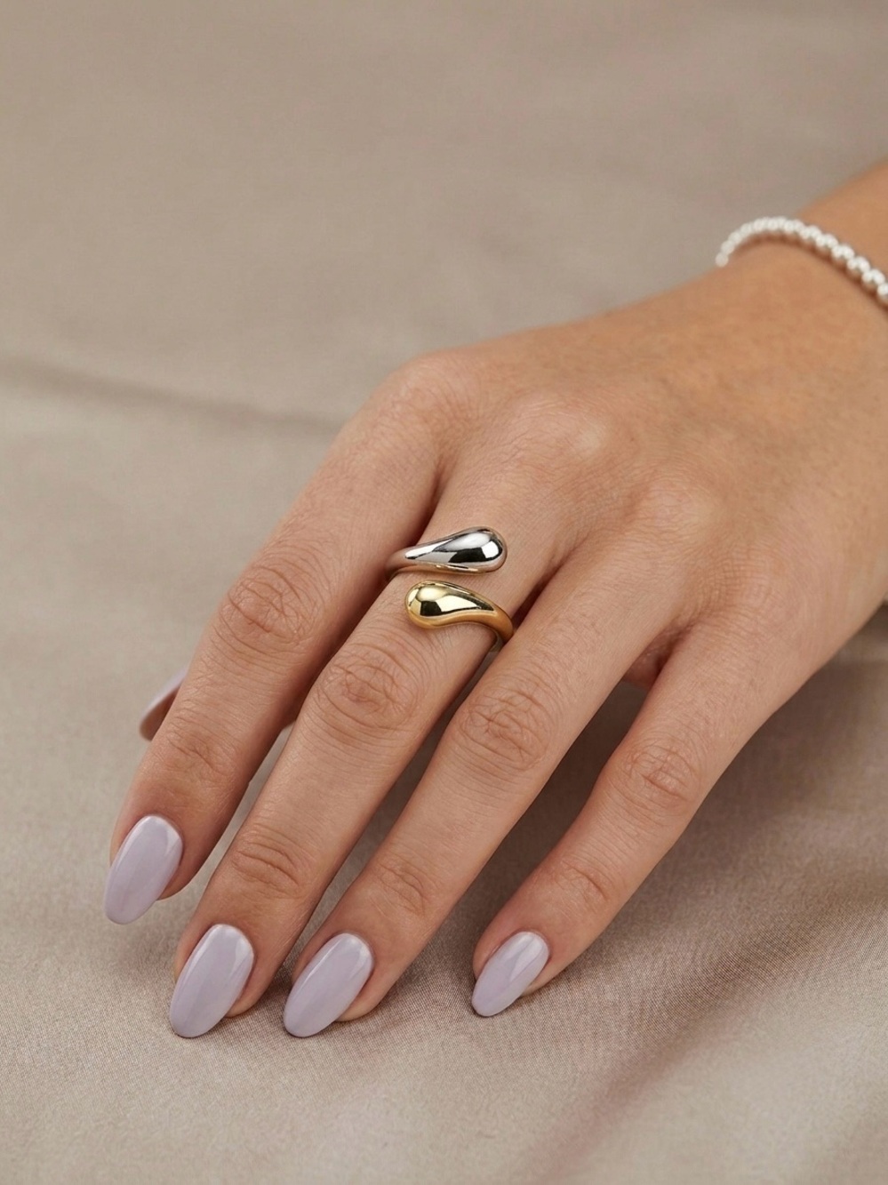 5: House of Harlow Two-Tone Teardrop Open Ring